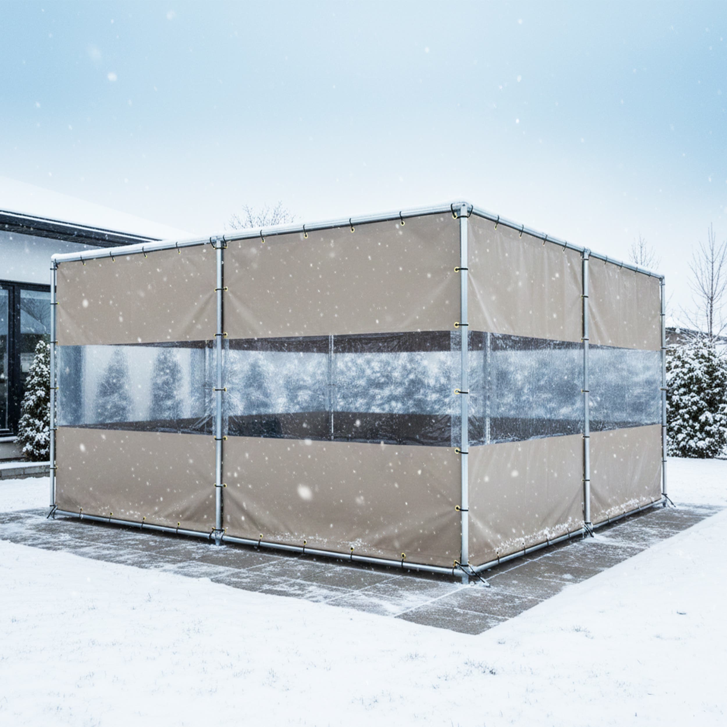 Curtain With Clear Vinyl Panel