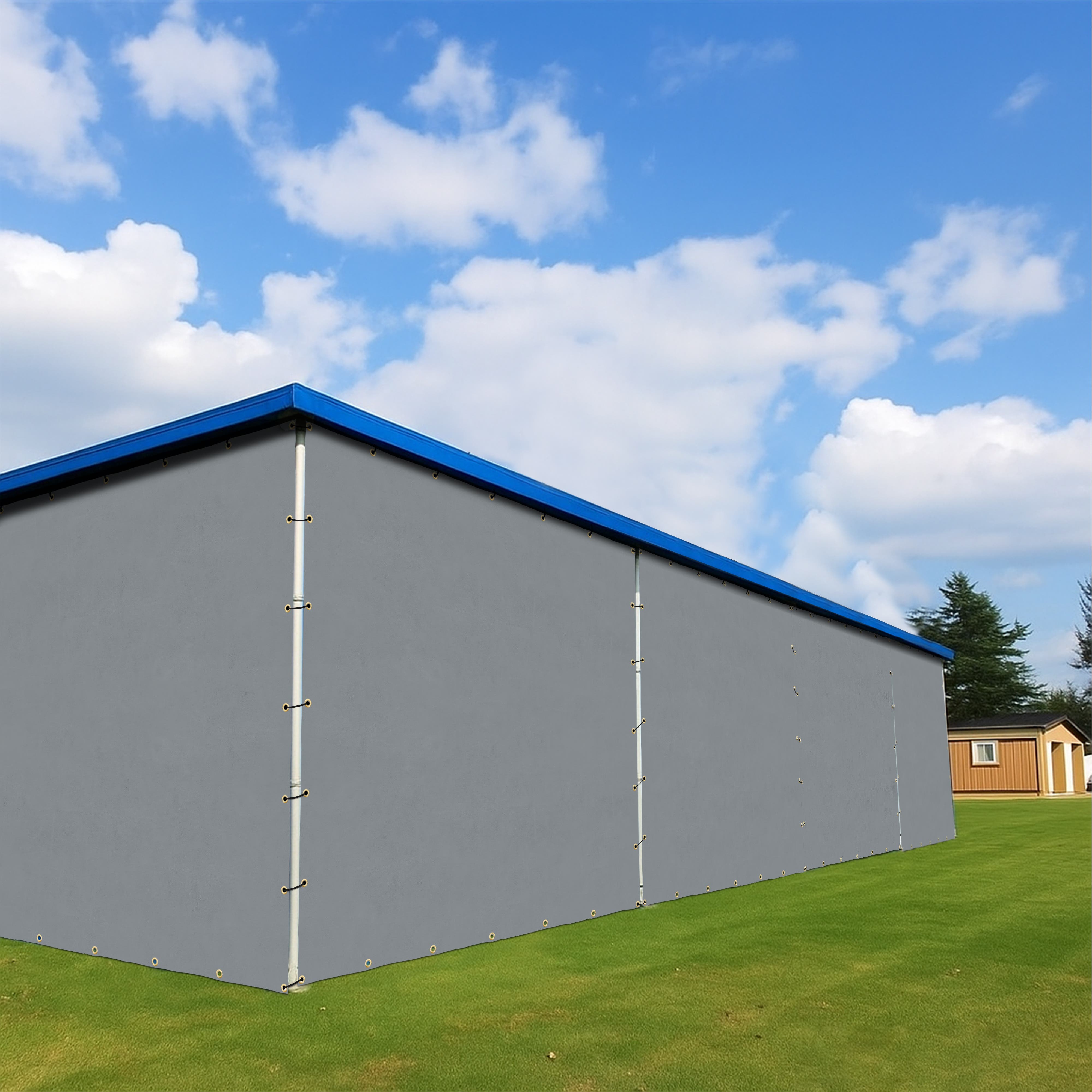 Buy Custom Gray Heavy Duty Vinyl Tarps | Tarps&All