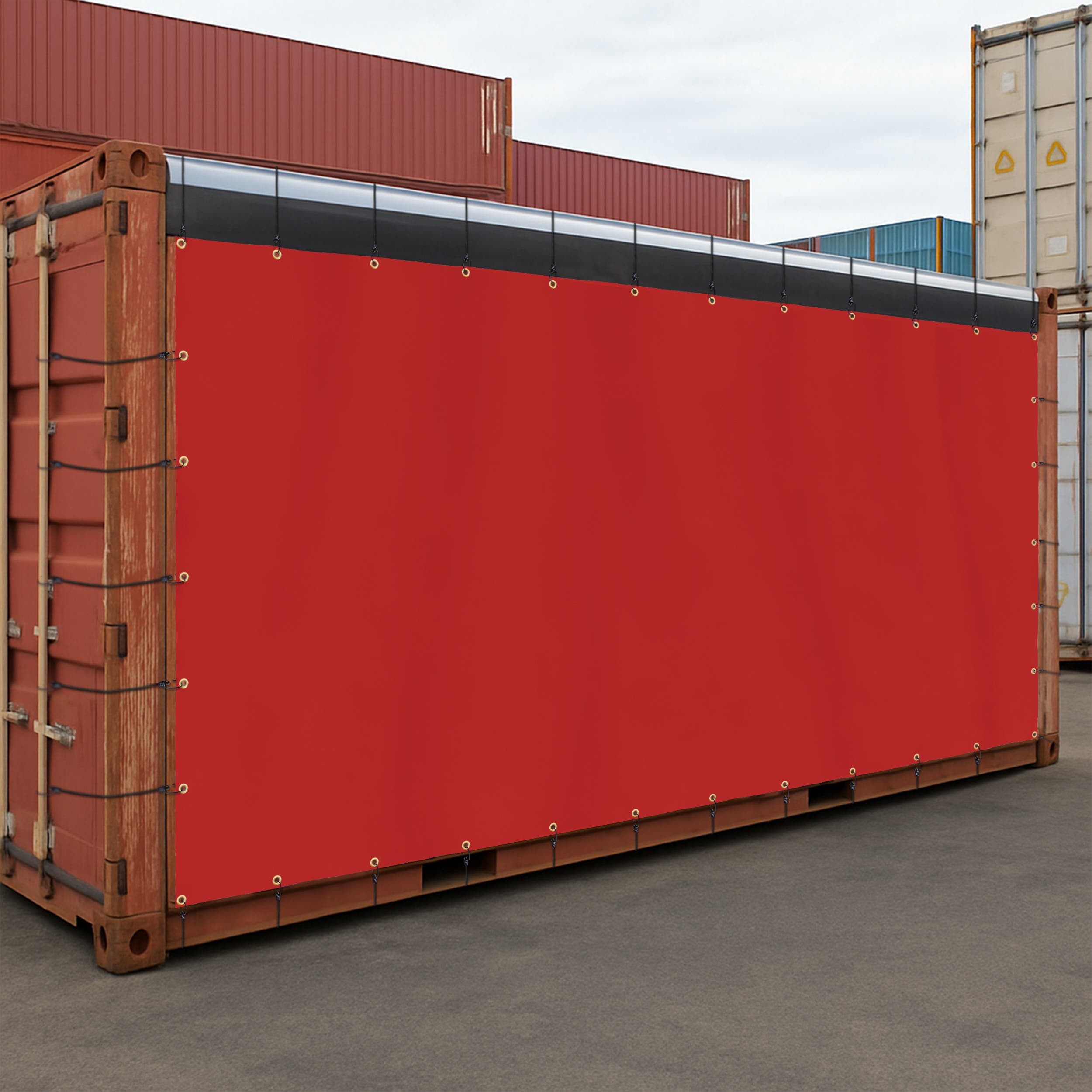 Custom Heavy Duty Vinyl Tarp - Red