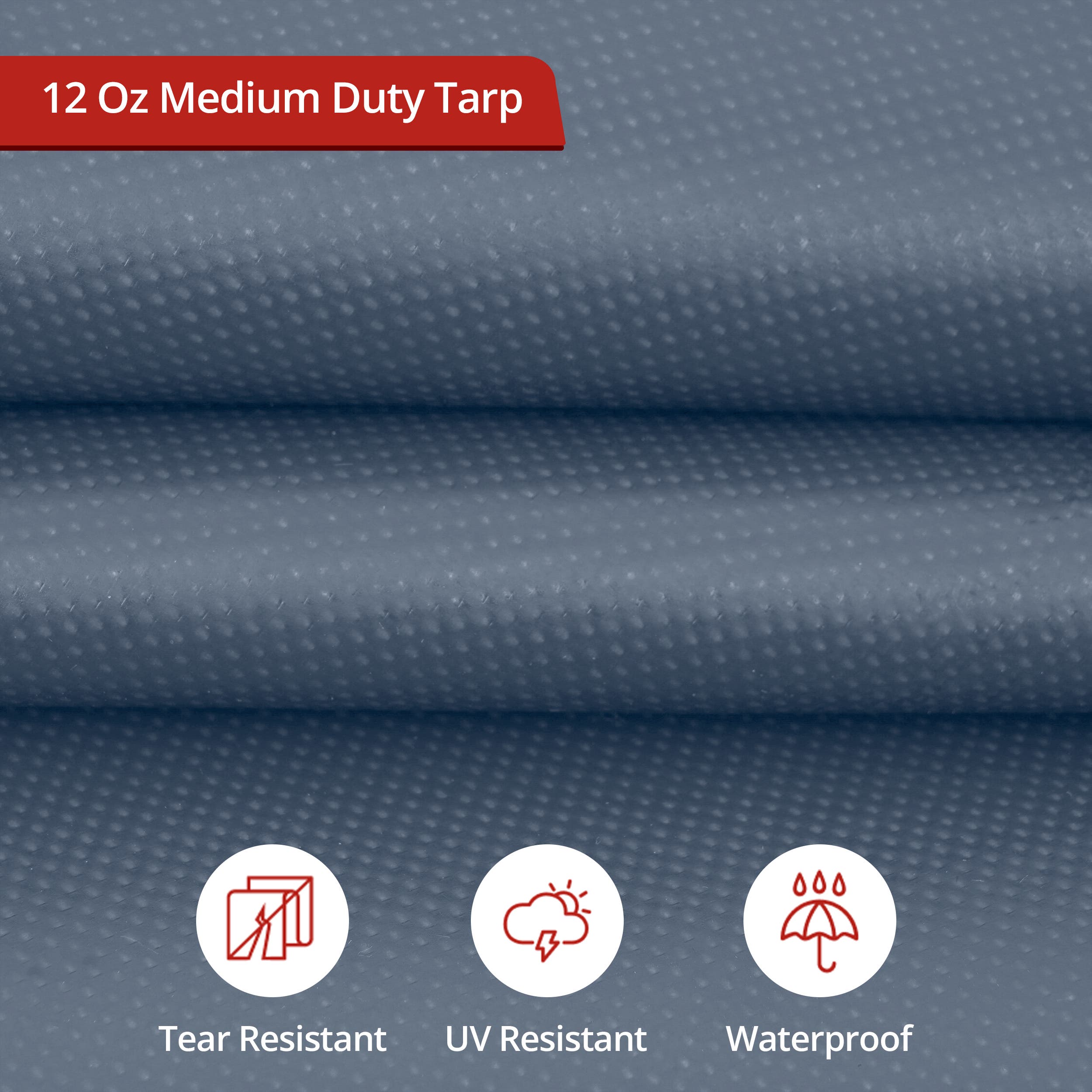 Custom Medium Duty Vinyl Tarp - Gray