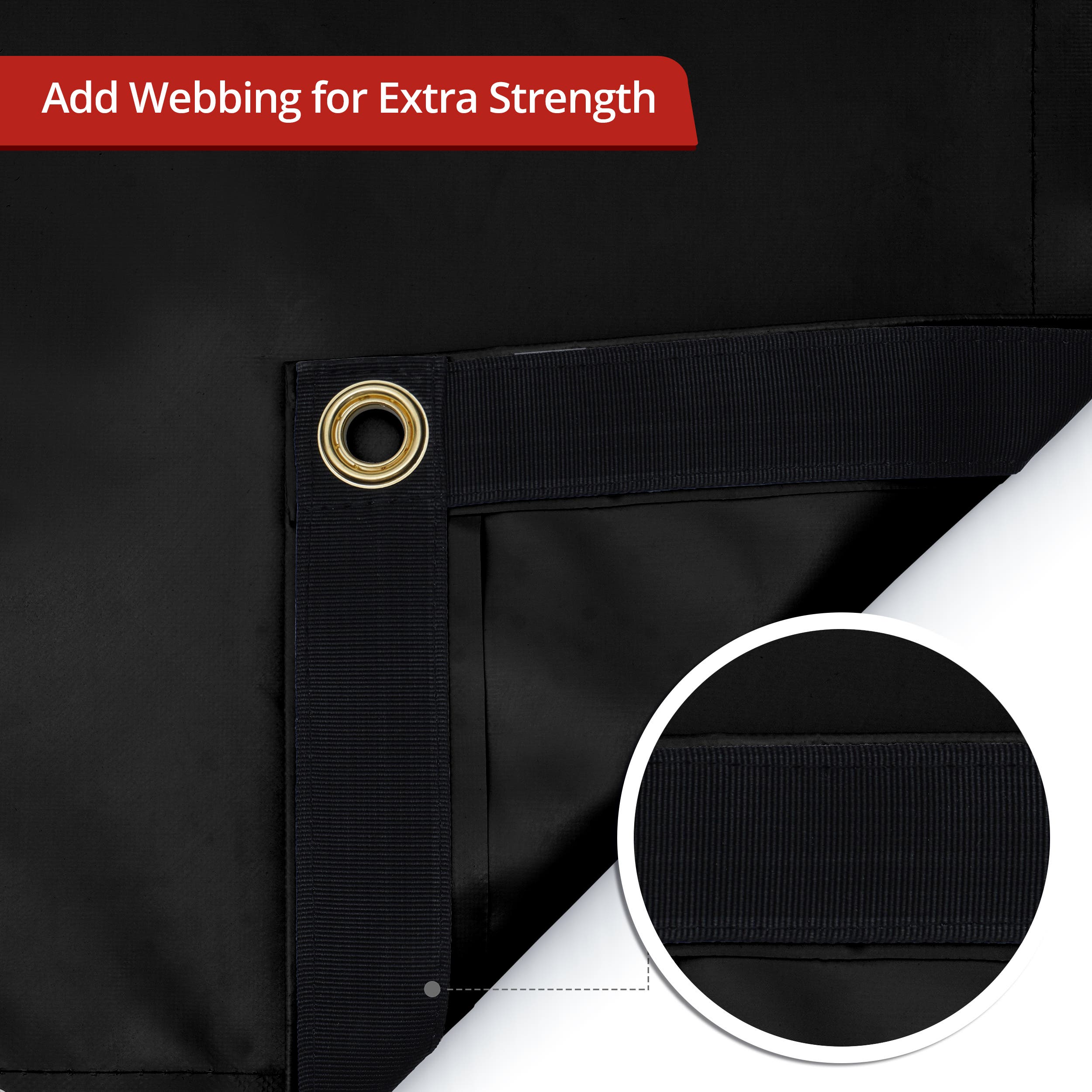 Custom Super Heavy Duty Vinyl Tarp - Black
