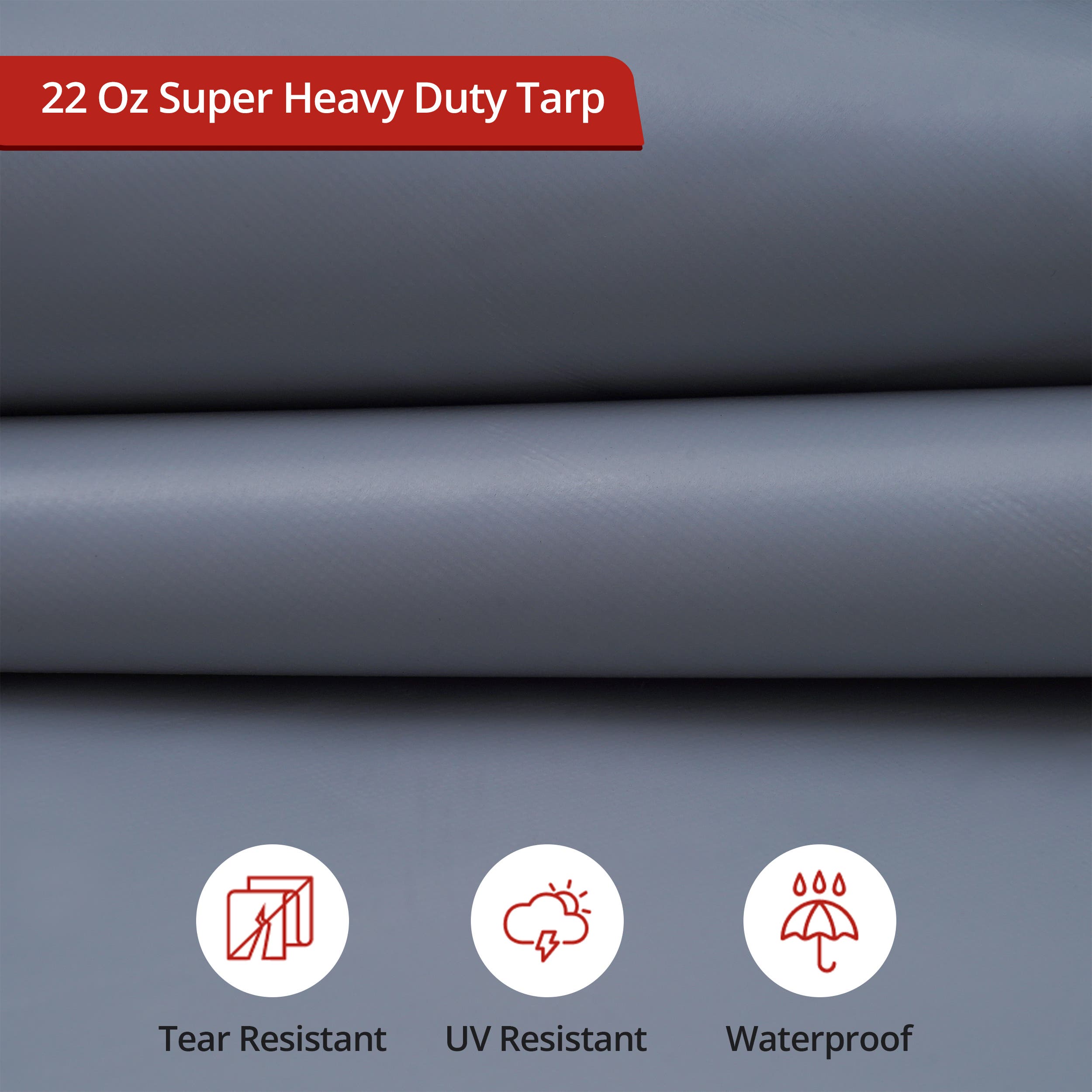 Custom Super Heavy Duty Vinyl Tarp - Gray