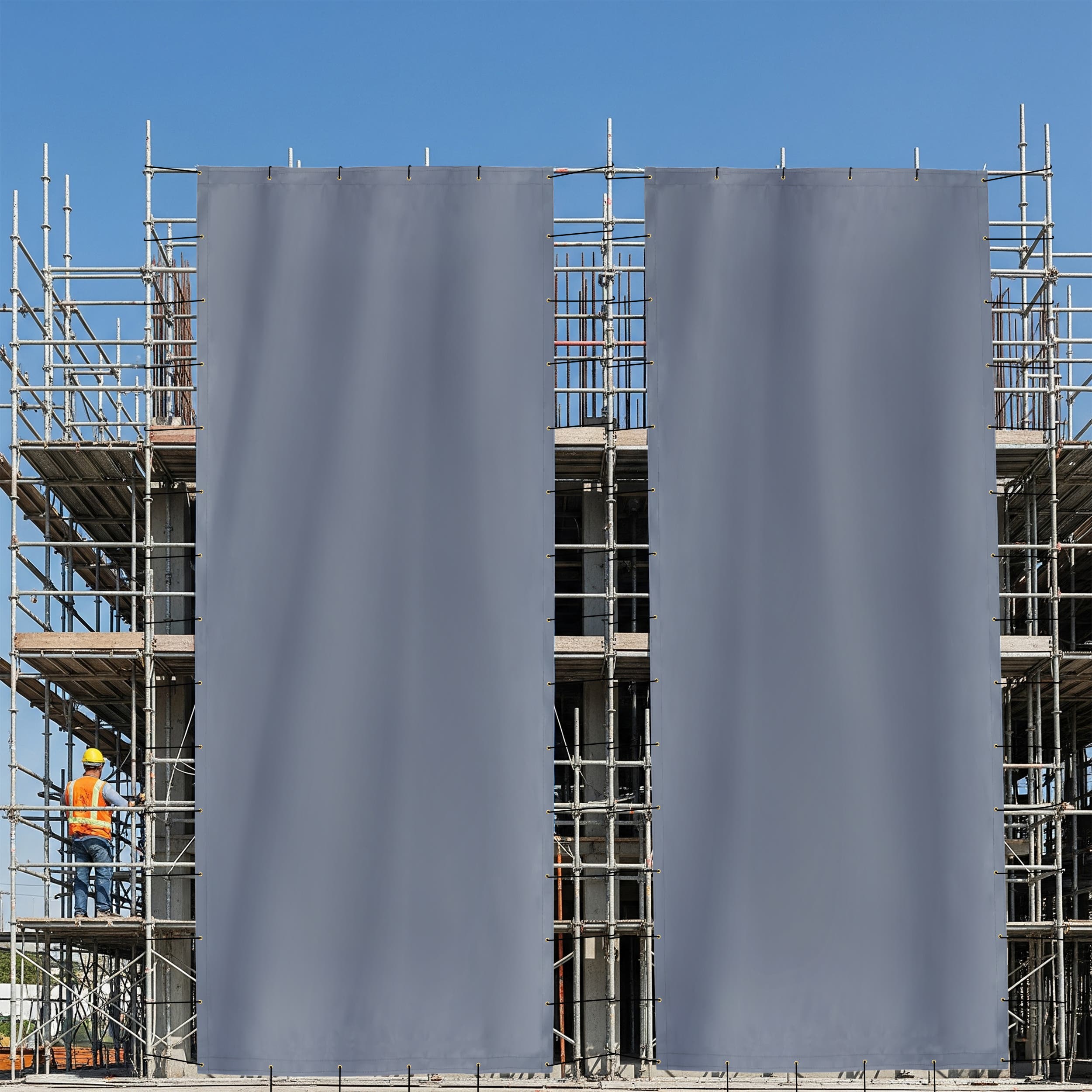 Custom Super Heavy Duty Vinyl Tarp - Gray