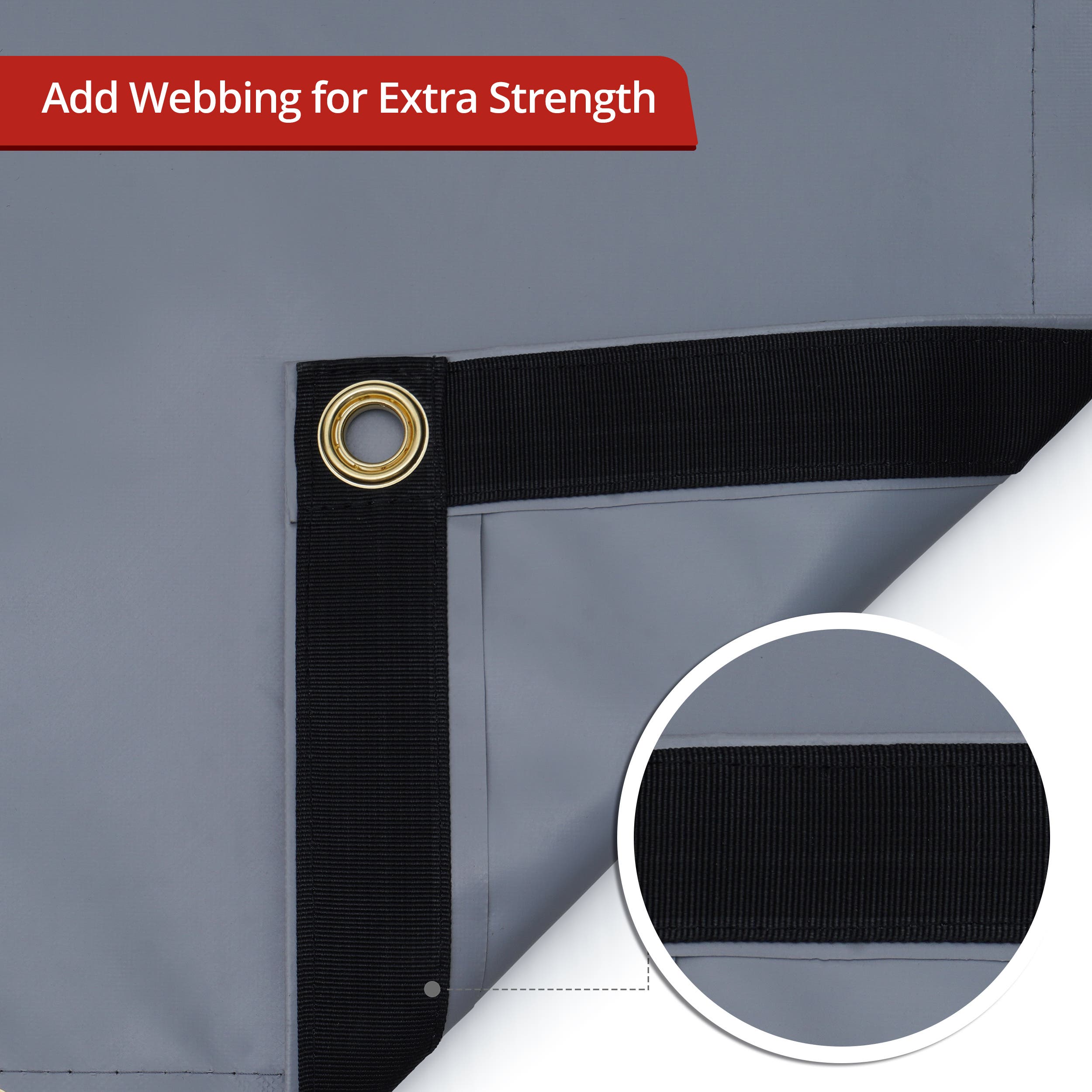 Custom Super Heavy Duty Vinyl Tarp - Gray