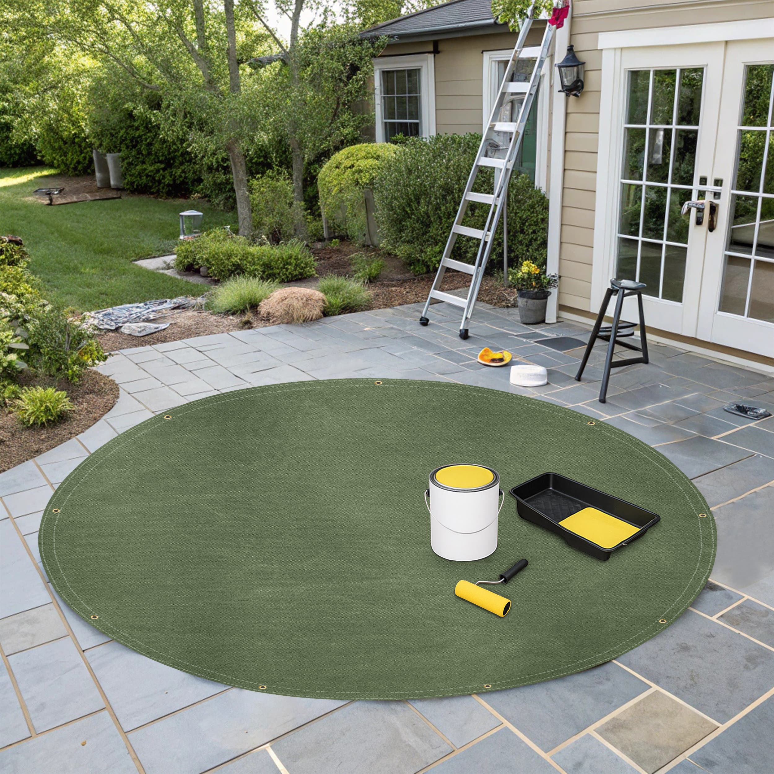 Custom Water Resistant Canvas Tarp - Round