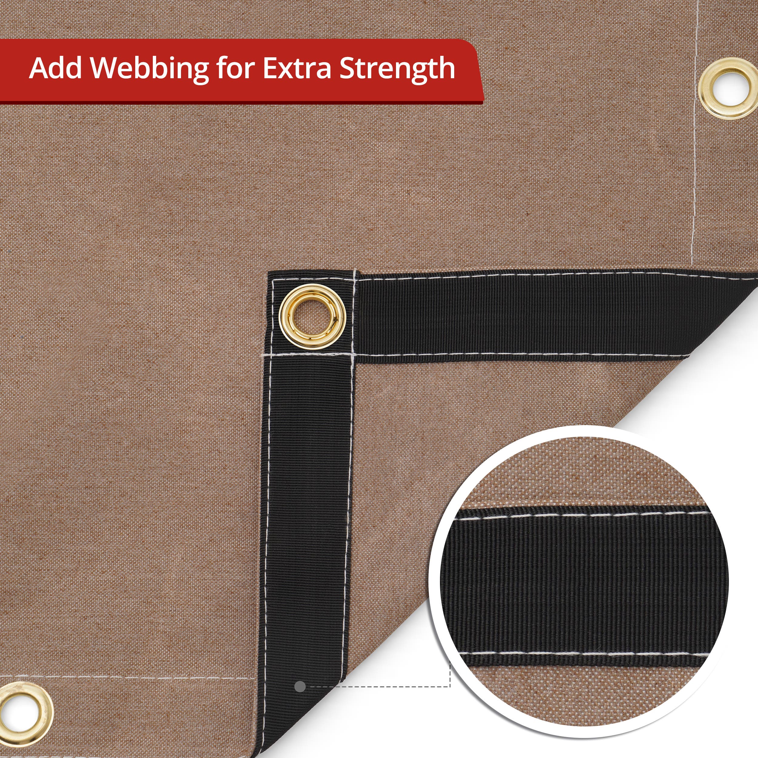 Water Resistant Canvas Tarp - Mustard Tan