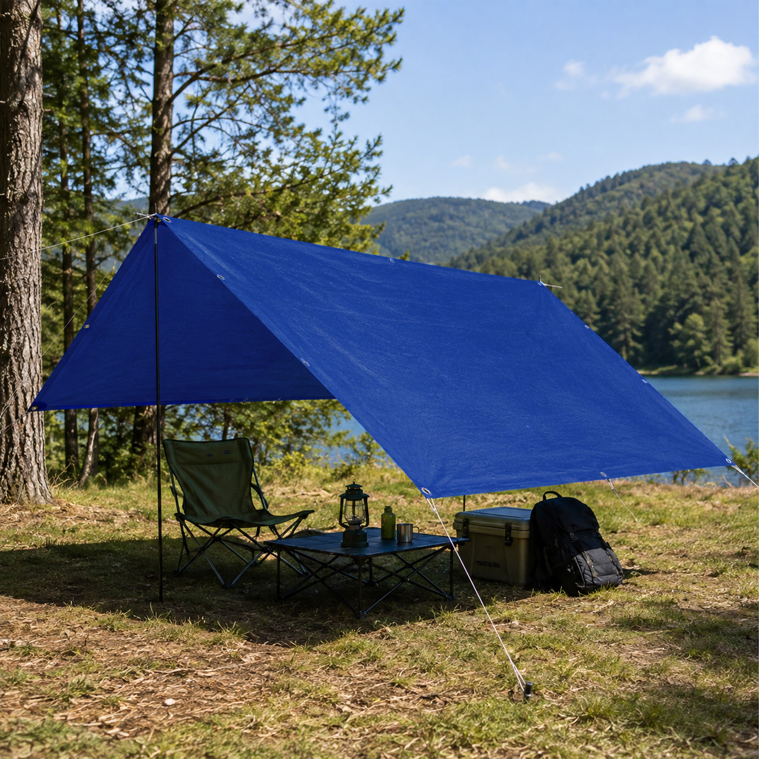 Custom Light Duty Poly Tarp - Blue