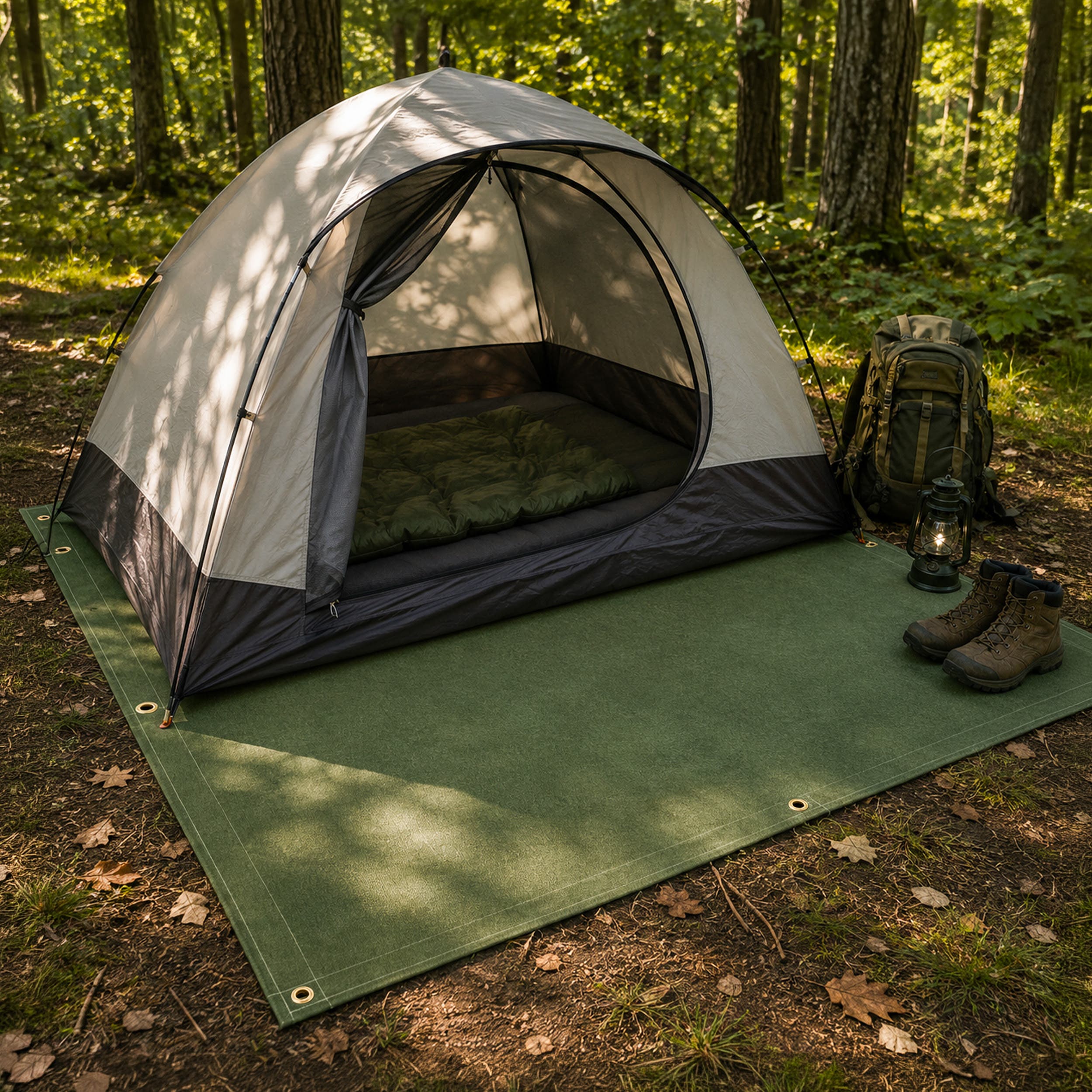 Water Resistant Canvas Tarp - Olive green