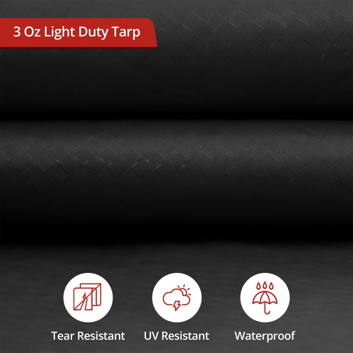 Custom Light Duty Poly Tarp - Black