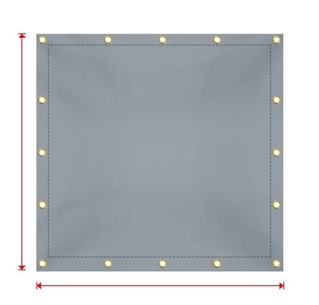 Custom Heavy Duty Vinyl Tarp - Gray