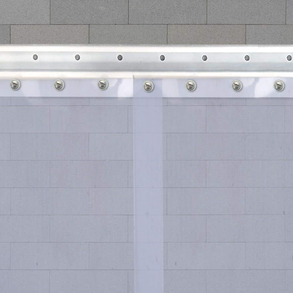 PVC Strip Door Curtain - 4.4 Ft X 7 Ft, Clear Kit, 0.08 In Thick, For Warehouse & Garage