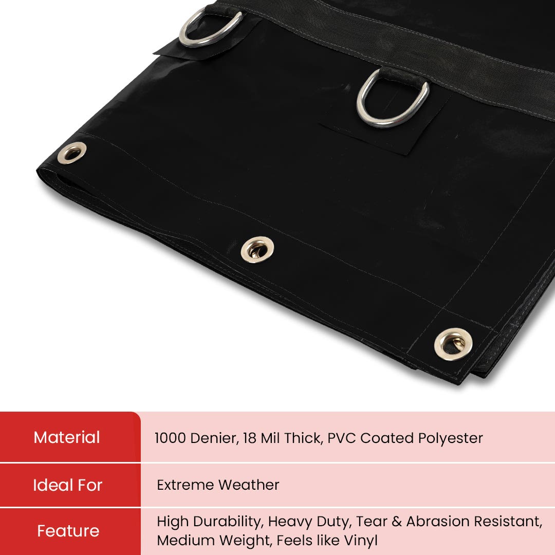 Lumber Tarp 24' x 22' - 8' Drop Flatbed Tarp 18oz Vinyl (98 lb) BLACK Lumber Tarp 24' x 22' - 8' Drop Flatbed Tarp 18oz Vinyl (98 lb) BLACK