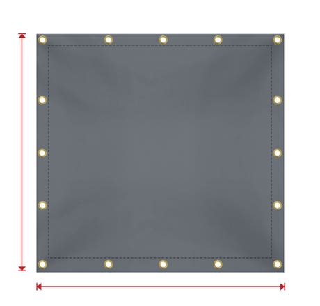 Custom Medium Duty Vinyl Tarp - Gray
