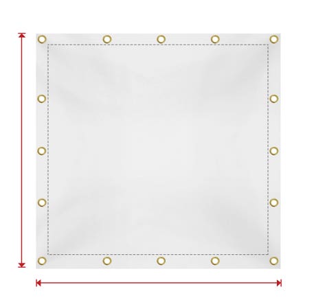 Custom Medium Duty Vinyl Tarp - White