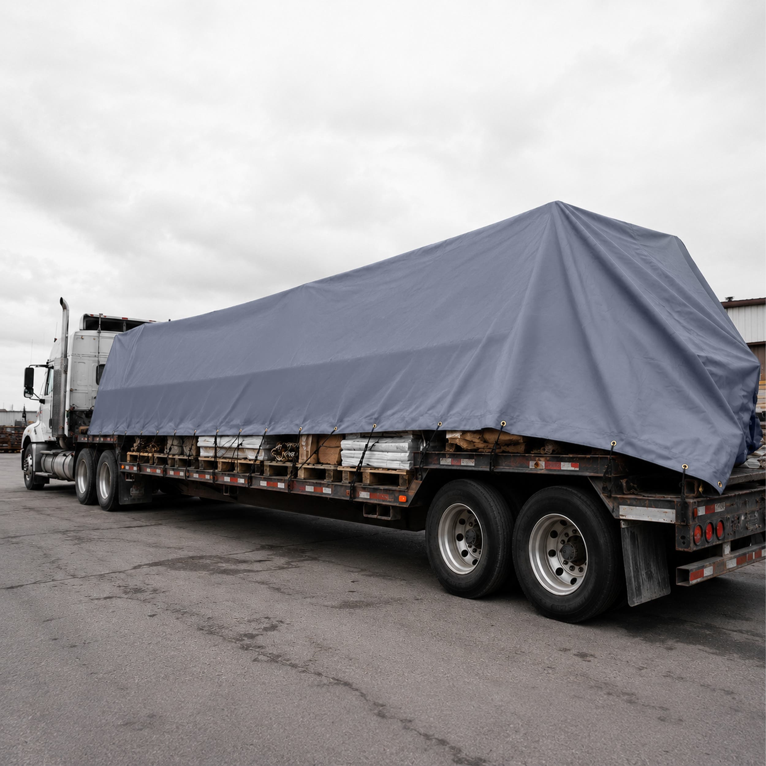 Custom Super Heavy Duty Vinyl Tarp - Gray