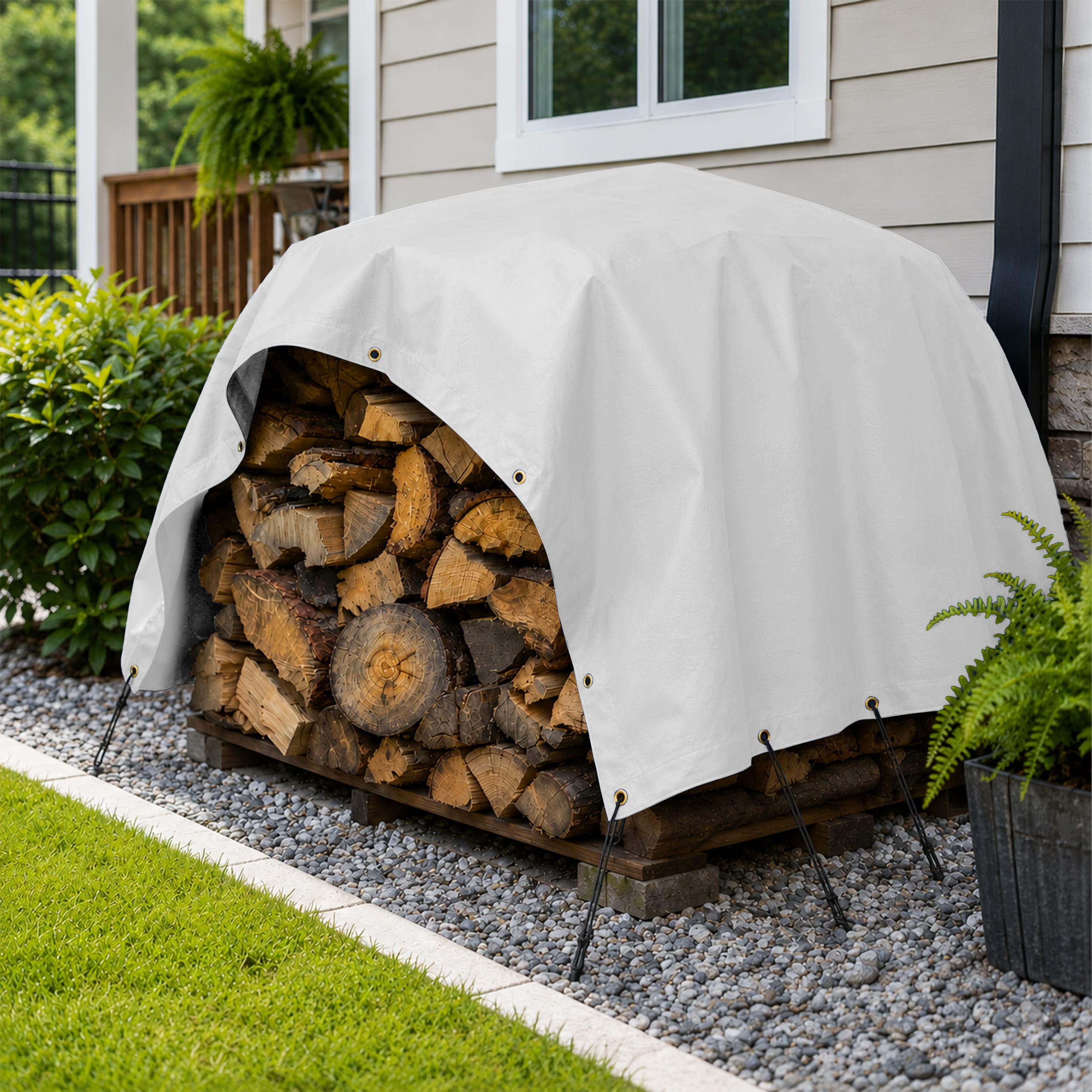 Custom Medium Duty Vinyl Tarp - White