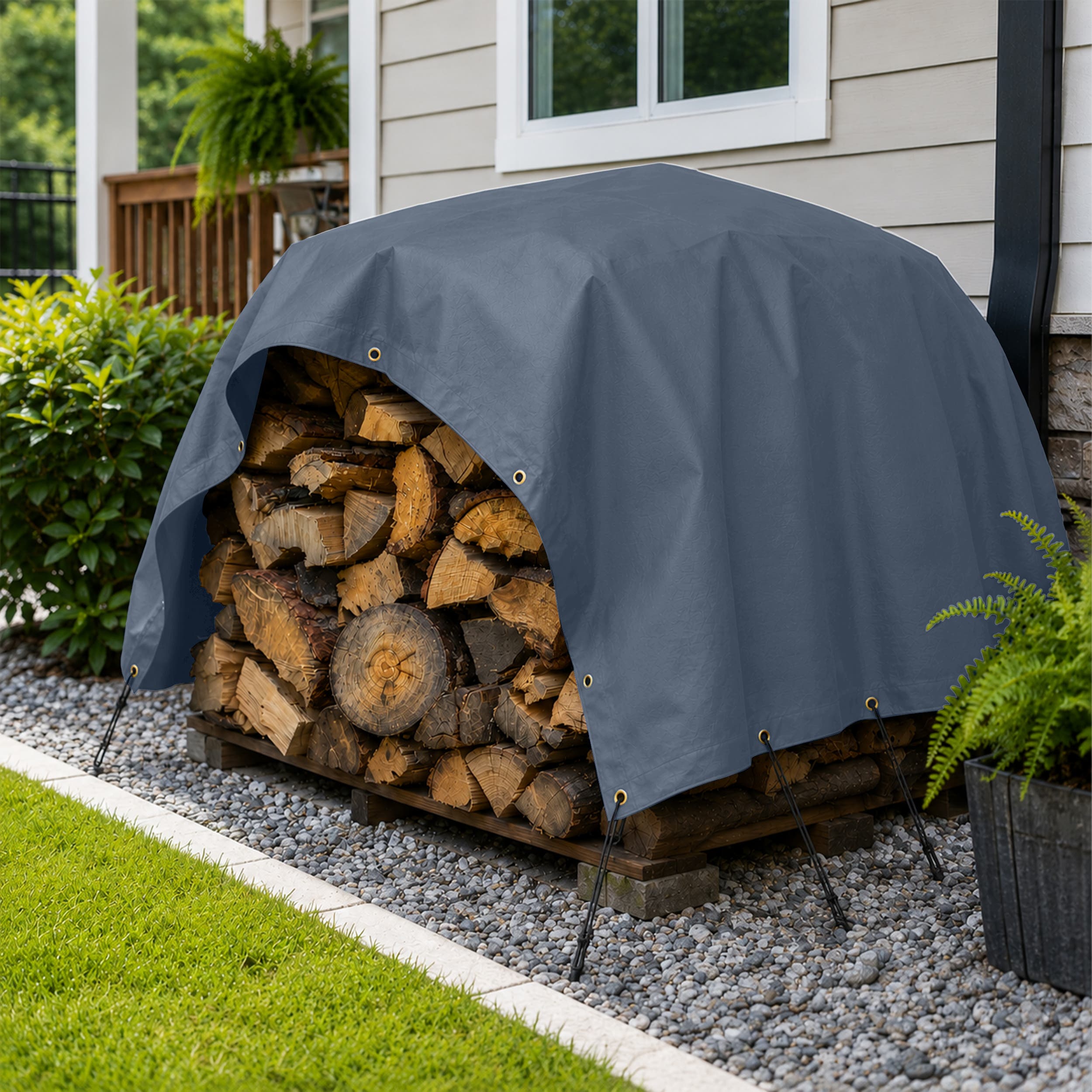 Custom Medium Duty Vinyl Tarp - Gray