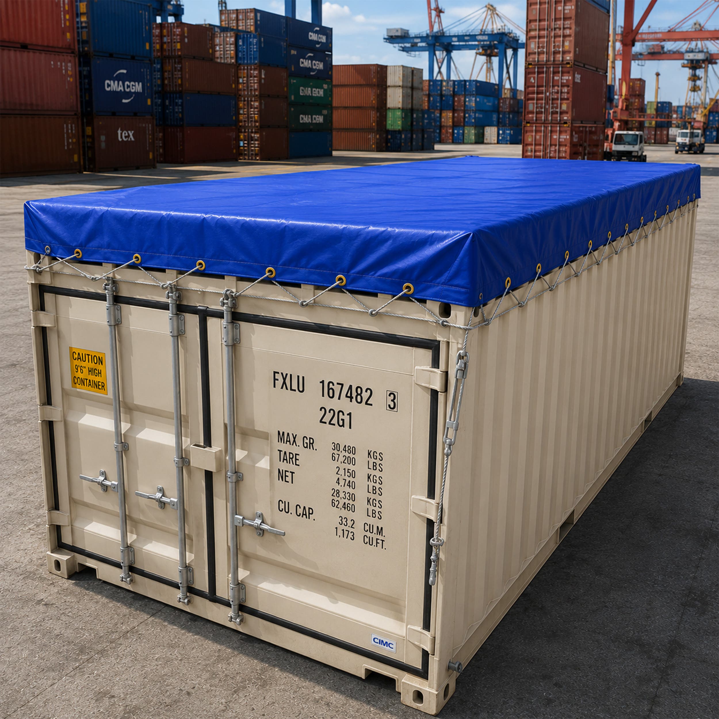 Custom Heavy Duty Vinyl Tarp - Blue