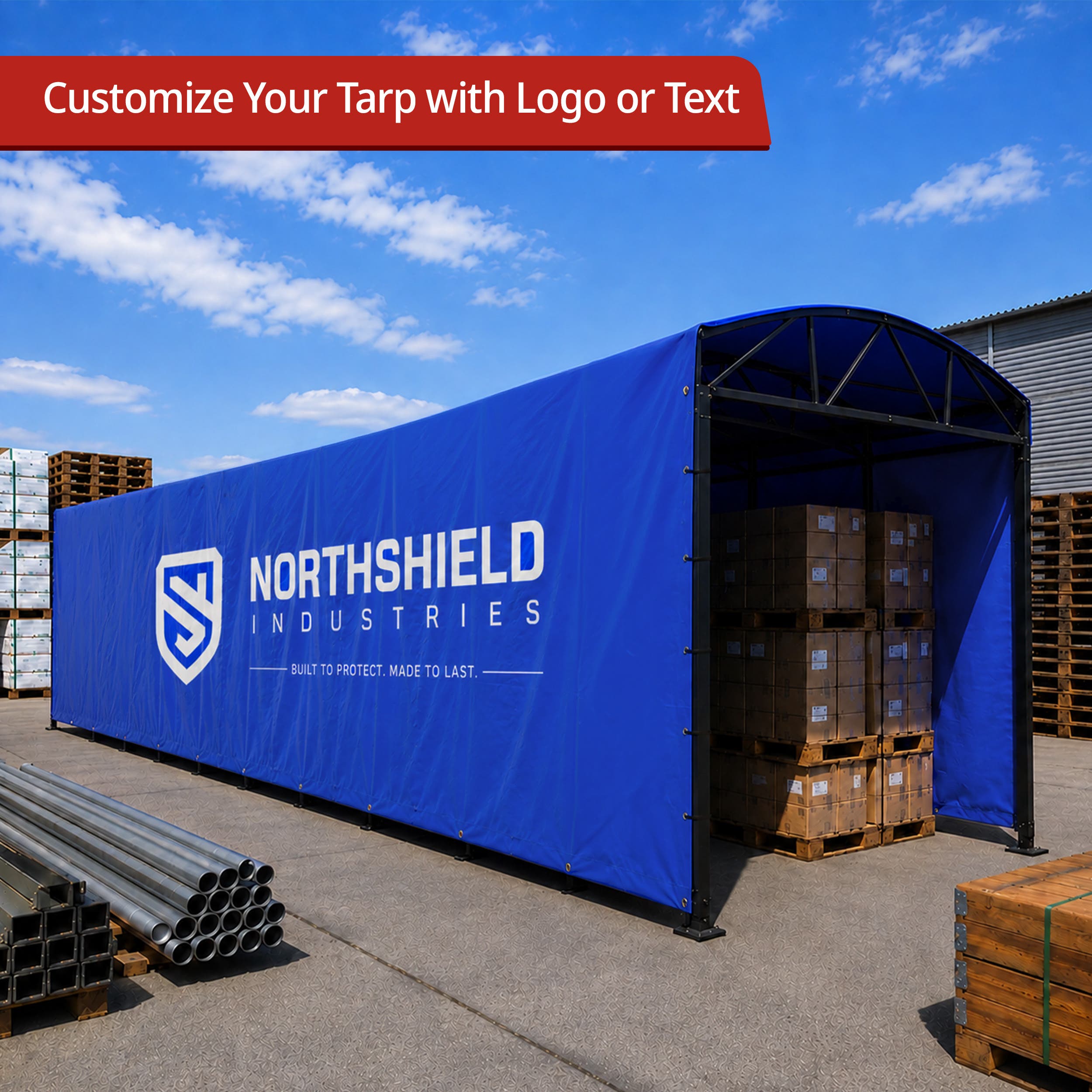 Custom Heavy Duty Vinyl Tarp - Blue