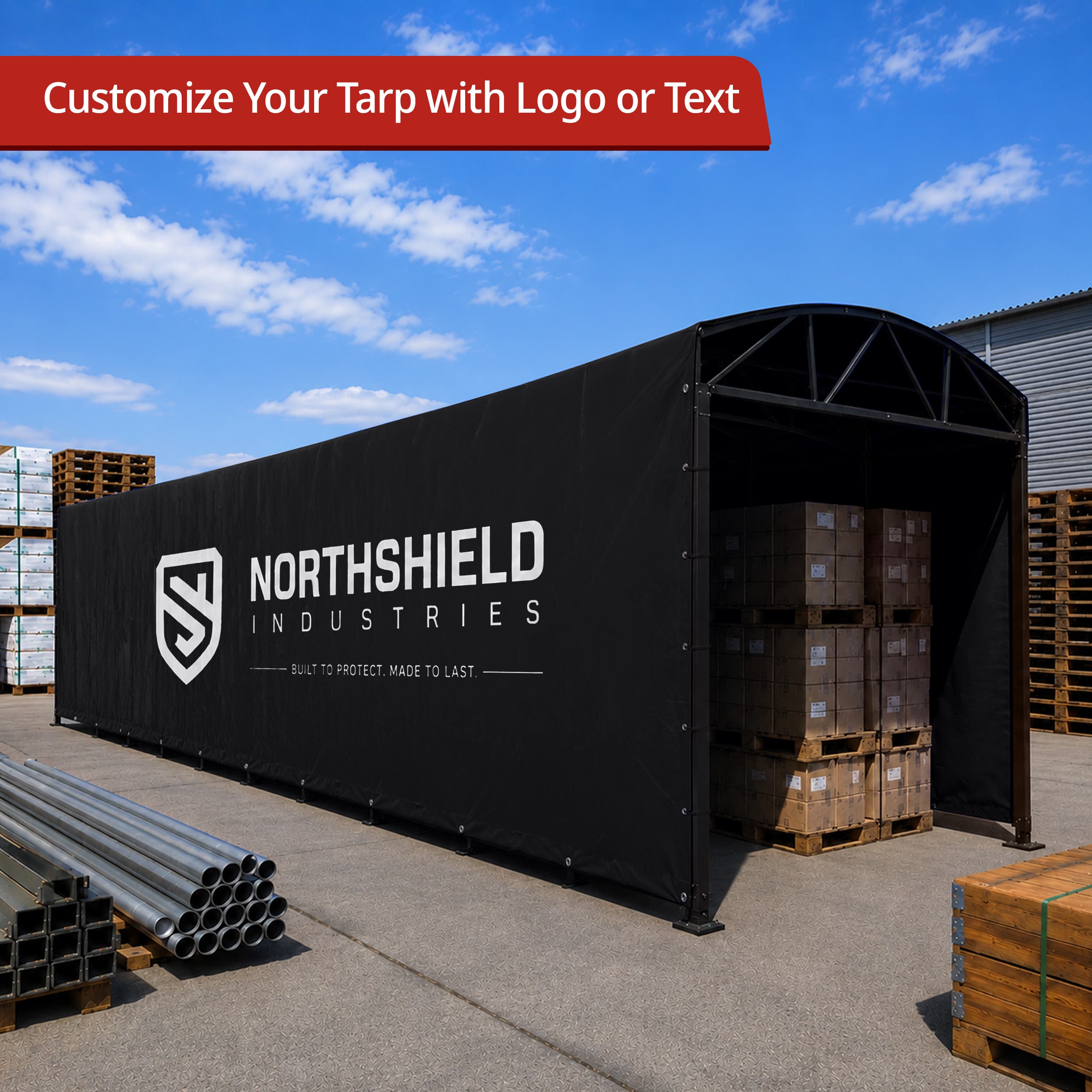 Custom Heavy Duty Vinyl Tarp - Black