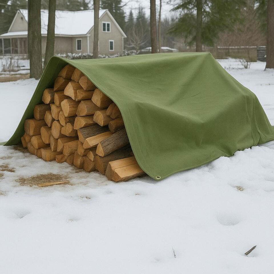 Water Resistant Canvas Tarp - Olive green